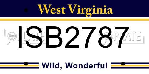 ISB2787 West Virginia License Plate