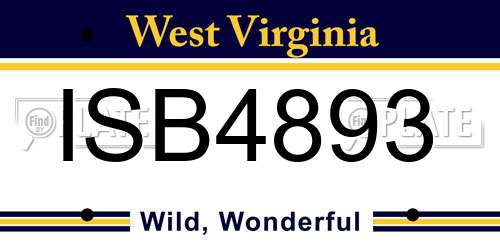 ISB4893 West Virginia License Plate