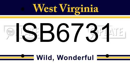 ISB6731 West Virginia License Plate