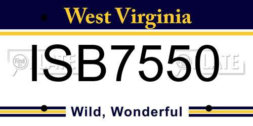 ISB7550 West Virginia License Plate