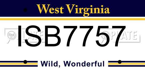 ISB7757 West Virginia License Plate