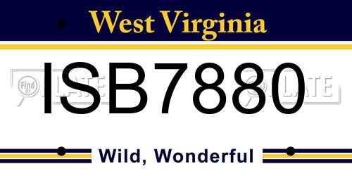 ISB7880 West Virginia License Plate