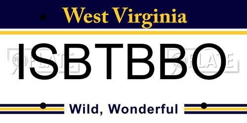 ISBTBBO West Virginia License Plate