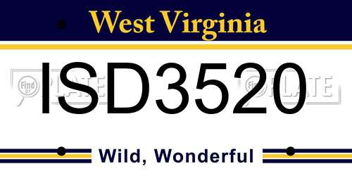 ISD3520 West Virginia License Plate