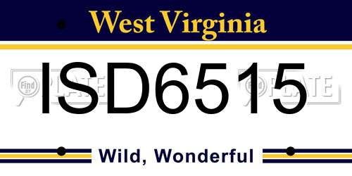 ISD6515 West Virginia License Plate
