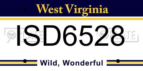 ISD6528 West Virginia License Plate