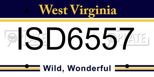 ISD6557 West Virginia License Plate