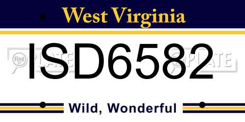 ISD6582 West Virginia License Plate