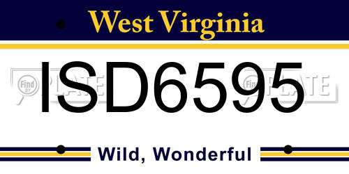 ISD6595 West Virginia License Plate