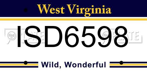 ISD6598 West Virginia License Plate