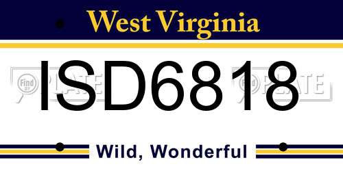 ISD6818 West Virginia License Plate