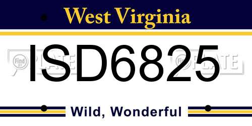 ISD6825 West Virginia License Plate