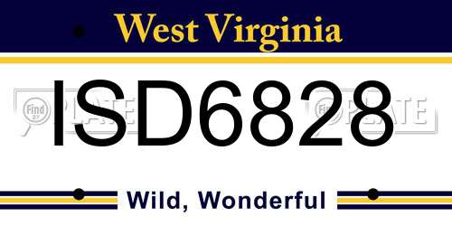ISD6828 West Virginia License Plate