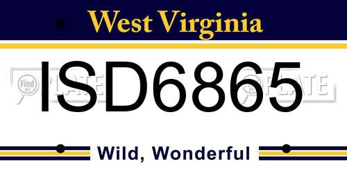 ISD6865 West Virginia License Plate
