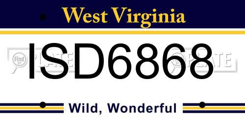 ISD6868 West Virginia License Plate