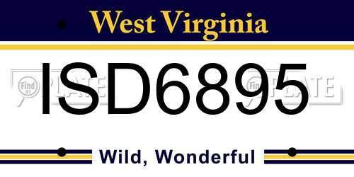 ISD6895 West Virginia License Plate