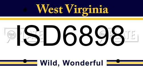 ISD6898 West Virginia License Plate