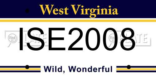 ISE2008 West Virginia License Plate
