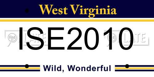 ISE2010 West Virginia License Plate