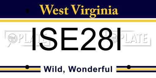 ISE28I West Virginia License Plate