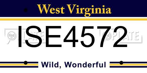 ISE4572 West Virginia License Plate