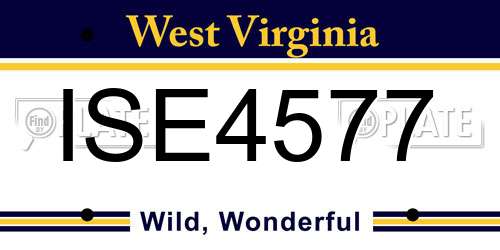 ISE4577 West Virginia License Plate