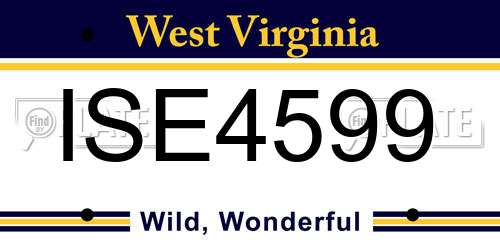 ISE4599 West Virginia License Plate