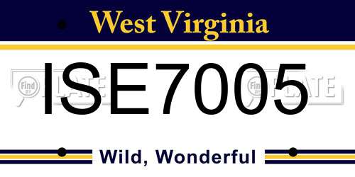 ISE7005 West Virginia License Plate