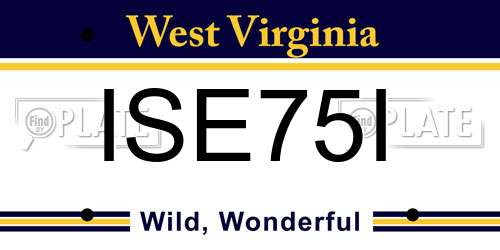 ISE75I West Virginia License Plate