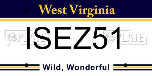 ISEZ51 West Virginia License Plate