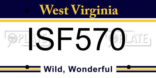 ISF570 West Virginia License Plate