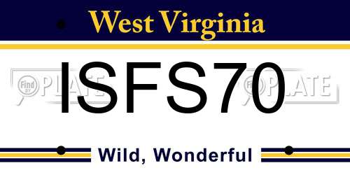 ISFS70 West Virginia License Plate
