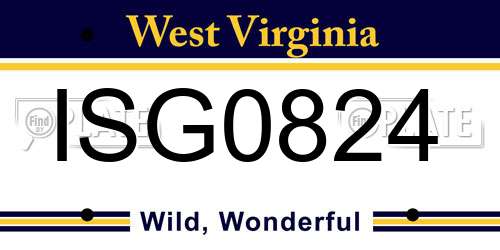 ISG0824 West Virginia License Plate