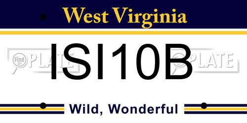 ISI10B West Virginia License Plate