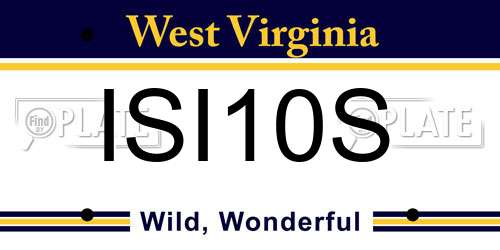 ISI10S West Virginia License Plate