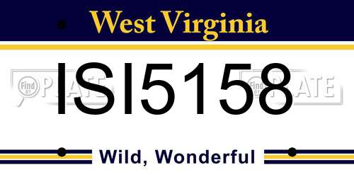 ISI5158 West Virginia License Plate