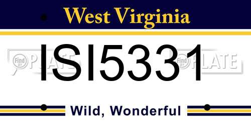 ISI5331 West Virginia License Plate