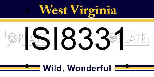 ISI8331 West Virginia License Plate
