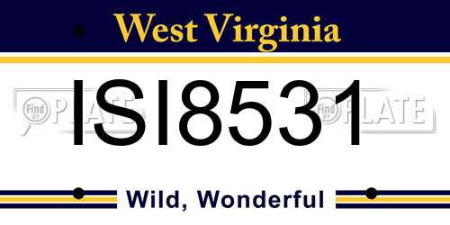 ISI8531 West Virginia License Plate