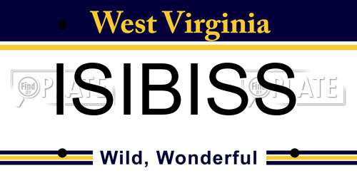 ISIBISS West Virginia License Plate