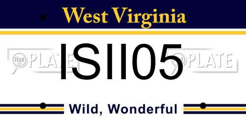 ISII05 West Virginia License Plate