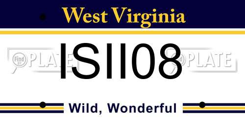 ISII08 West Virginia License Plate