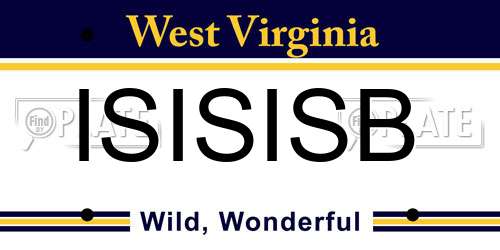 ISISISB West Virginia License Plate