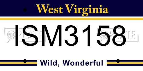 ISM3158 West Virginia License Plate