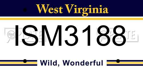 ISM3188 West Virginia License Plate