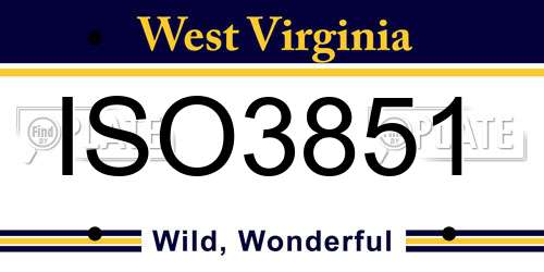 ISO3851 West Virginia License Plate