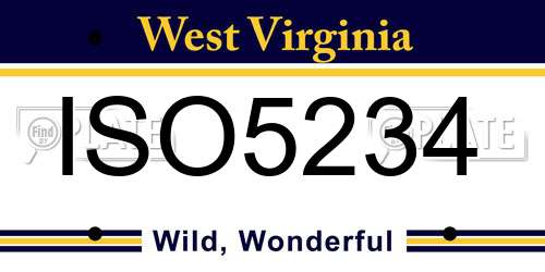 ISO5234 West Virginia License Plate