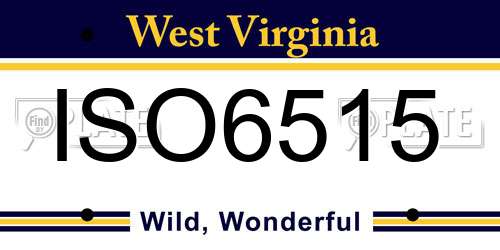 ISO6515 West Virginia License Plate
