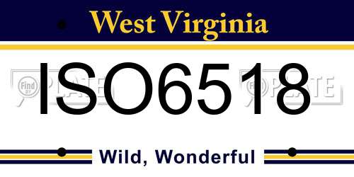 ISO6518 West Virginia License Plate