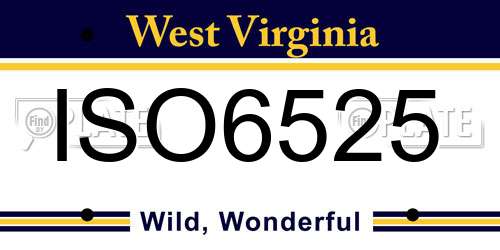ISO6525 West Virginia License Plate